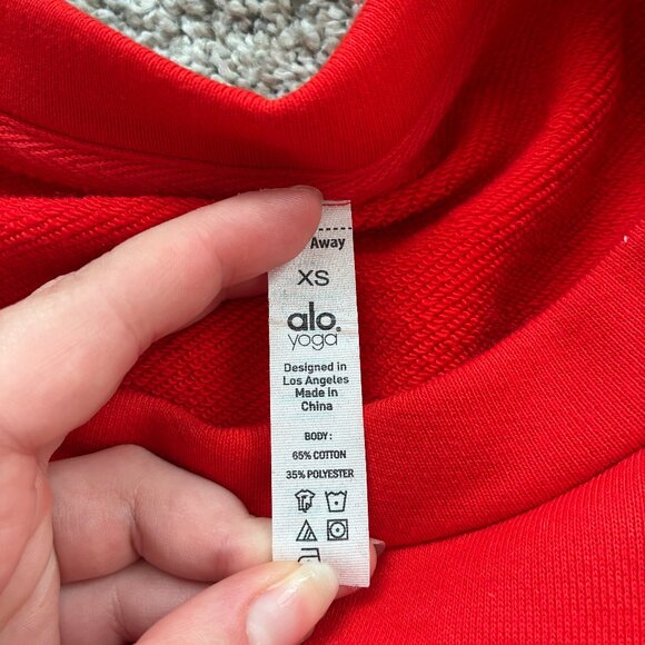ALO Yoga Suspension Red Pullover Lace Up Sweater - Picture 6 of 9